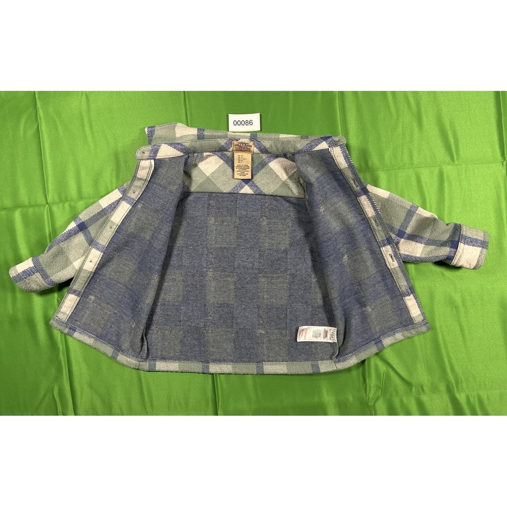 Telluride Clothing Co Kids Plaid Fleece Button Up Shirt Sage Green 2T - Picture 4 of 8